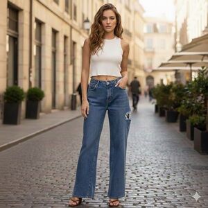 One Teaspoon Jackson Rosewood Wide Leg Jeans